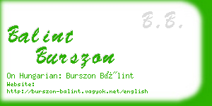 balint burszon business card